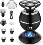 Rasoir Electriques Hommes, 5 En 1 Rasoirs À Têtes Rotatives - 3D Tondeuse À Barbe Utilisation Humide Et Sèche Rasoir Recharge
