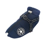 Den nya Varm vattentät jacka med sele för hund Vinter Bekväm bomullskläder Vadderad väst för små medelstora hundar Purplish Blue Purplish Blue 2XL