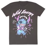 Disney Lilo And Stit - Wild Energy Unisex Charcoal T-Shirt Small - S - K777z