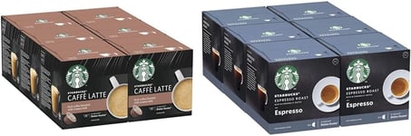 STARBUCKS Caffe Latte by Nescafe Dolce Gusto Coffee Pods & Espresso Roast by Nes