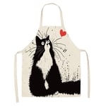 RONGJJ Chefs Creative Home Kitchen Apron for Women Men, Cat Pattern Design, Unisex Apron Perfect for Home BBQ Grill Baking Cooking Cleaning, D, 47x38CM