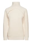 Recycled Wool Cut Out Sweater Ls Tops Knitwear Turtleneck Cream Calvin Klein