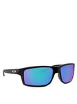 Oakley Rectangle Black Frame Blue Lens Sunglasses - Black