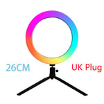 Suudada Colorful Color-Changing Led Lights Fill The Housing Of The Ring Light Photography Stand In Real Time, With A Remote Control For Youtube Photography-United States_26Cm Uk Plug