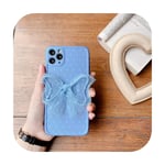 Cute 3D Lace Bow Strawberry Soft Silicon Phone Case For Iphone 11 Pro XR X XS Max 7 8 Plus SE2 2020 Sockproof Cover Cases Fundas-Blue-For Iphone XR