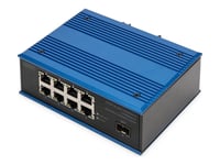 Digitus - Switch - Industriell - Ohanterad - 8 X 10/100/1000 + 1 X Gigabit Sfp (Upplänk) - Din-Skenmonterbar