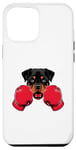 Coque pour iPhone 12 Pro Max Chien rottweiler amusant kickboxing ou boxe