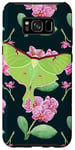 Coque pour Galaxy S8+ Luna Moth Esthétique Orchidée Fleur Motif Insecte