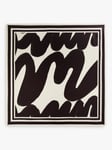 SISLEY Abstract Print Square Scarf, Black/Cream