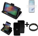 For Motorola Moto G53 5G protective case + Bumper black cover bag wallet flipsty