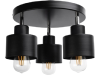 Orno LISA takarmatur, max. effekt 3x60W, E27, svart, rund sockel, enkelsidig, rörligt lamphuvud