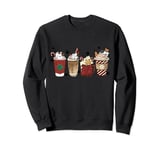 Groovy Latte Sweets Hot Chocolate Cat Lover Christmas Pajama Sweatshirt