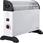 2000W Electric Convector Radiator Heater - 3 Heat Settings, Adjustable Thermostat & Overheat Protection in WHITE