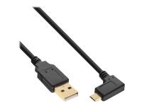 MicroConnect - USB-kabel - USB (hane) rak till Micro-USB Type B (hane) vinklad - USB 2.0 - 50 cm - svart