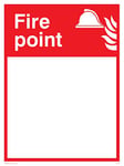 Viking Signs FV345-A1P-1M"Fire Point" with Blank Space Sign, 1 mm Plastic Semi-Rigid, 600 mm H x 800 mm W
