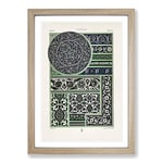 Big Box Art A Beautiful Persian Pattern by Albert Racinet Framed Wall Art Picture Print Ready to Hang, Oak A2 (62 x 45 cm)