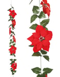 Girlang med Röda Julstjärne-Blommor 2 meter