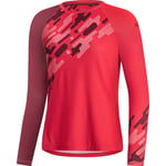GORE WEAR Women's C5 Trail Long Sleeve Jersey, Hibiscus Pink/Chestnut red, XS