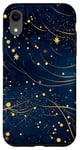 Coque pour iPhone XR Jolie étoile scintillante bleu nuit dorée