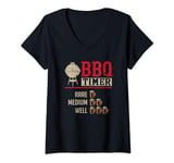 Womens Funny BBQ Meat Cooking Timer Beer Grill Chef Barbecue V-Neck T-Shirt