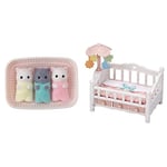 Sylvanian Families 5458 Persian Cat Triplets Dolls for Suitable for ages three years and above & Crib with Mobile