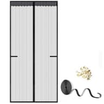 Insektsskyddsnät, magnetiskt myggnät, magnetisk sugsdörrgardin, mjuk gasväv, svart black 110x210cm