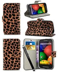 London Gadget Store Case for Samsung Galaxy S6 Edge+ Plus - New Creative Colourful Graphic Pattern Wallet Case Cover Printed Design with Integrated Stand & Large STYLUS Pen - Leopard Skin (Brown)