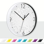 Leitz WOW Horloge Murale Quartz, Idéale pour le Bureau, la Cuisine, le Salon et la Salle de Bains, 29 cm - Blanche