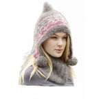 Sweet Winter Hat by DROPS Design - Lue og hals strikkeoppskrift str. S - Large/X-Large
