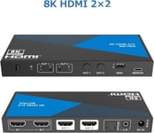 NÖRDIC 8K HDMI 2.1 Matrix switch 2x2 med audio extraktor Toslink & Stereo EDID CEC Dolby Atmos Digital Plus DTS-EX