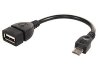Maclean Mctv-696 - Usb-Kabel - Usb (Hona) Till Mikro-Usb Typ B (Hane) - Usb 2.0 Otg - 15 Cm - Svart