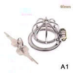 Rostfritt stål Metal Hane Chastity Cage Device Restraint 40mm