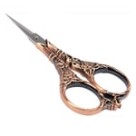 BIHRTC 4.5in Vintage European Style Scissors Stainless Steel for Cross Stitch Cutting Embroidery Sewing Handcraft Craft Art Work DIY Tool (Red Copper)
