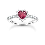 Thomas Sabo TR2484-013-10-52 Silver Red Romance Heart Ring Jewellery