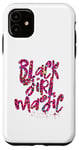 Coque pour iPhone 11 Rose vif Léopard Noir Fille Magique Mélanine Noire Reine Femme