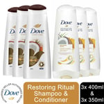 Dove Nourishing Secrets Coconut Oil Shampoo 3x400ml & Conditioner 3x350ml
