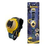 Barn 3D tecknade klockor blinkande Light Up Spinning Top Flip Cover Watch Batman