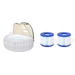 Bestway Lay-Z-Spa Bâche de Piscine et Accessoires Beige & Lot de 2 filtres à Cartouche BESTWAY Type 4 - pour Spa - 60311