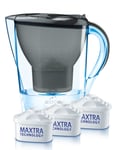 BRITA Marella Cool Water Filter Jug and Cartridges Starter Pack, Graphite