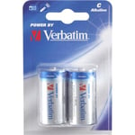 Verbatim batterier, C(LR14), 2-pack Alkaline, 1,5 V