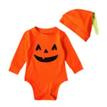 Halloween Baby Pumpkin Long Sleeve Romper Jumpsuit Clothes As The Picture 18m