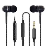 Galaxy A13 5G/A21s/A21/A12/A32 5G Earphones Headphones With 3.5mm Jack Powerful Bass Driven Sound In-ear Headset Earbuds Design Volume Control Workout Compatible with Samsung Galaxy A21s (BLACK)