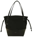 Radley Black Tote Bag Large Nylon &  Drawstring Open Top Dane Park Handbag