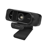 LogiLink UA0381 Conference HD USB Webcam, 96° Wide Angle Lens, Dual Microphone with Noise Cancellation, Fixed Focus, Low Light Correction, for Video Conferencing & Live Streaming