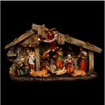 Fééric Lights And Christmas - Crèche de Noël lumineuse avec 11 Santons l 31,5 x h 17,8 cm - Feeric Christmas - Multicolore