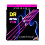 DR Strings NPB-45 Hi-Def Neon Pink bassträngar, 045-105
