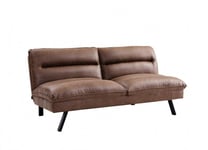 Edmonton Air Leather Sofa Bed With Padded Cushions and Black Legs