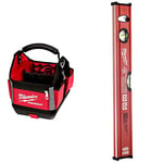 Milwaukee 0 932464084 PACKOUT Tote Tool Bag 25cm, Red & 4932459090 40 cm/16-Inch Redstick Slim Level - Red/Black