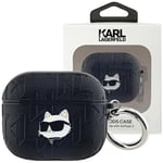 Karl Lagerfeld Monogram Choupette-hodeveske til AirPods 3 - Svart