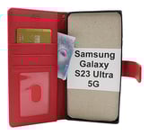 New Standcase Wallet Samsung Galaxy S23 Ultra 5G (Röd)